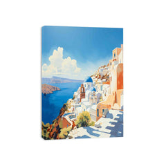 Santorini Coastline Canvas Art Print