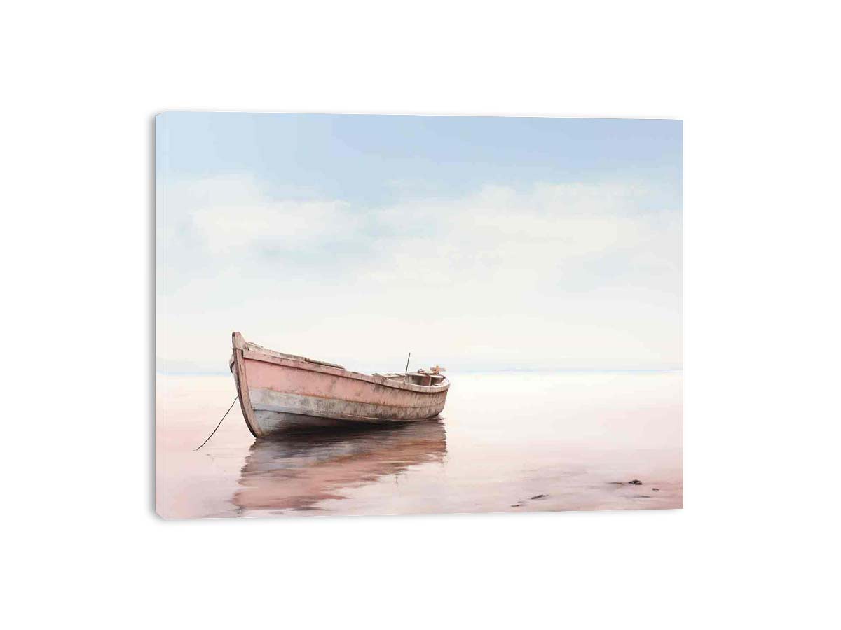 Lonely Boat Art Canvas Art Print