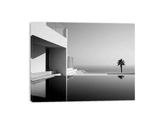 Calm Water Beach House Canvas Art Print