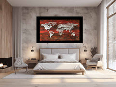 Map World  Canvas Art Print