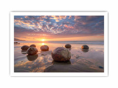 beach Stone Sunset Canvas Art Print