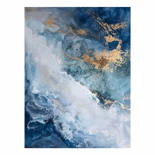 Blue Gold  Luxury Painting  Canvas Art Print