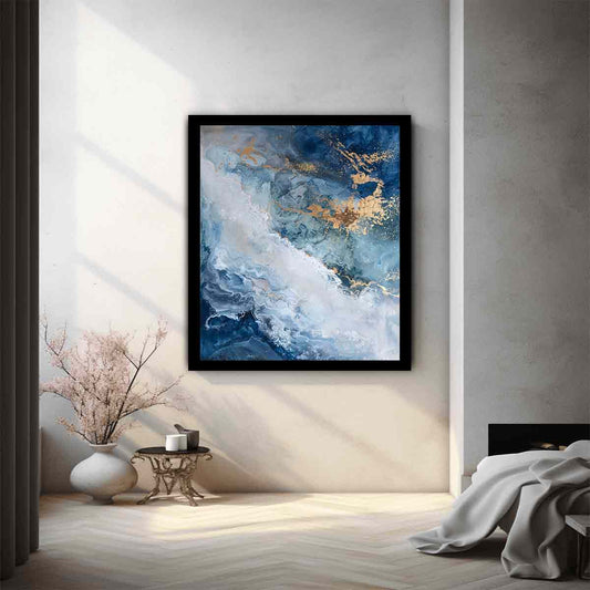 Blue Gold  Luxury Painting  Canvas Art Print