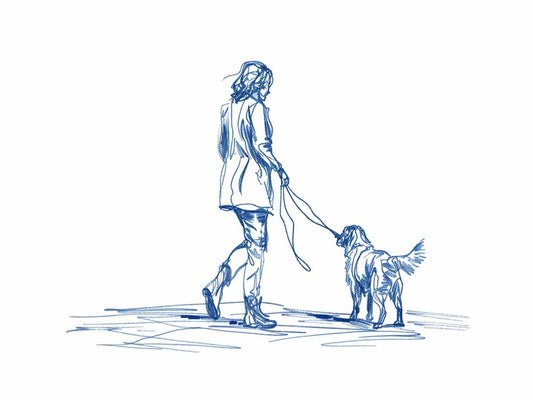 Walk with my Dog  Canvas Art Print