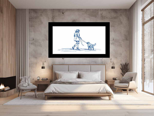 Walk with my Dog  Canvas Art Print