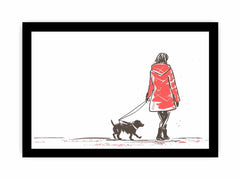 Walk With  Dog Canvas Art Print