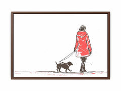 Walk With  Dog Canvas Art Print