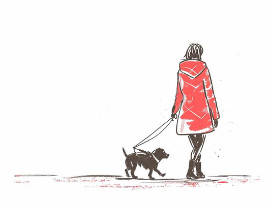 Walk With  Dog Canvas Art Print