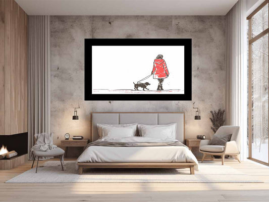 Walk With  Dog Canvas Art Print