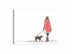 Walk With  Dog Canvas Art Print