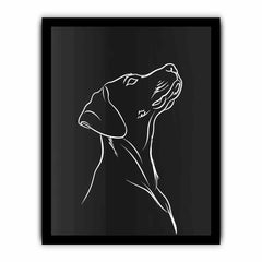 Dog Line art  Canvas Framed  Print