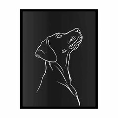 Dog Line art  Canvas Framed  Print