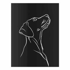Dog Line art  Canvas Framed  Print
