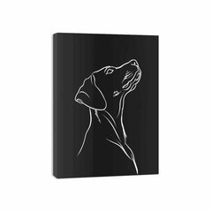 Dog Line art  Canvas Framed  Print