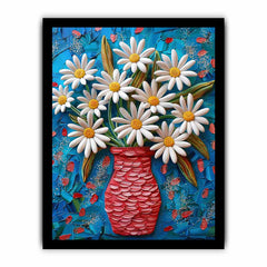 White Daisies  Flower Painting  Canvas Art Print