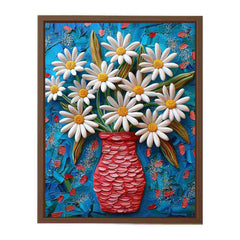 White Daisies  Flower Painting  Canvas Art Print