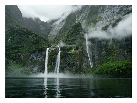 Waterfall Painting Canvas Art Print