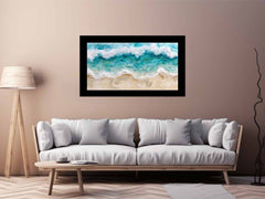Birds Eye View Beach Canvas  Painting Print
