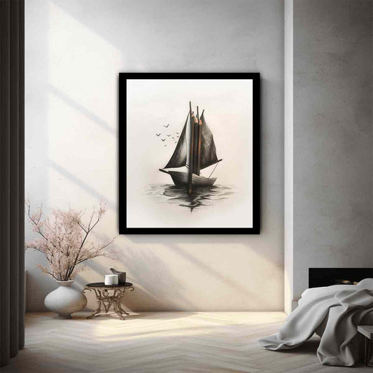 Saling Boat  Art Canvas Art Print