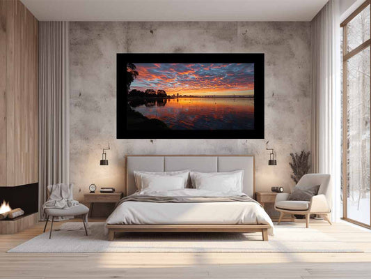 River Sunset Art Canvas Art Print