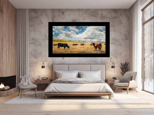 Cows Canvas Art Painting Print