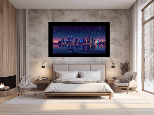 City Night  Skyline Glaxy Canvas Art Print