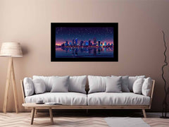 City Night  Skyline Glaxy Canvas Art Print