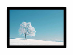 Winter Snow Tree Photography Art   Canvas Art Print