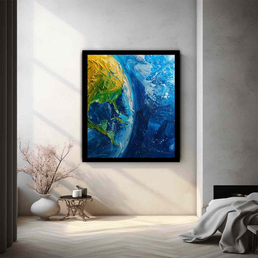 Blue Mother Earth painting  Canvas Art Print