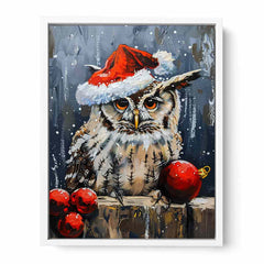 Lovely Owl  Christmas Canvas Art Print