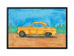 Cute Taxi Canvas Painting Art Print