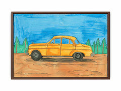 Cute Taxi Canvas Painting Art Print