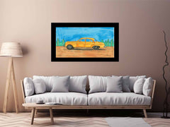 Cute Taxi Canvas Painting Art Print