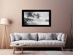 Beach Shore  balck & white  Canvas Art Print