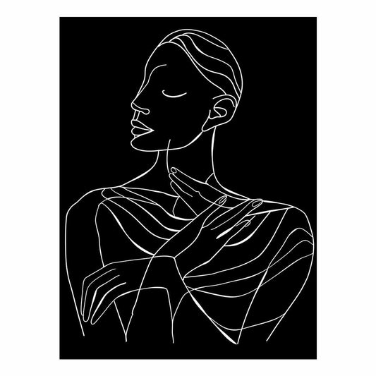 Thinking Of You Women Line art  Canvas Art Print