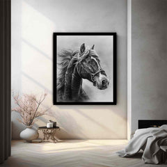 Lovely Horse  balck & white Canvas Painting