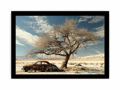 Desert Car Parking  Canvas Art Print