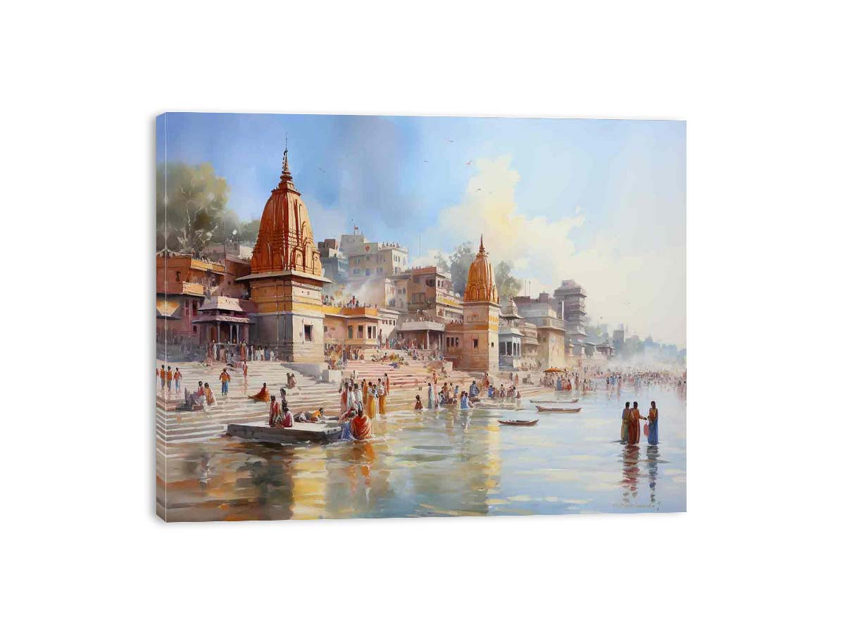 Haridwar Ganga Ghat Canvas Art Print