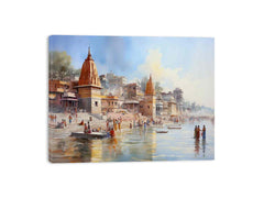Haridwar Ganga Ghat Canvas Art Print