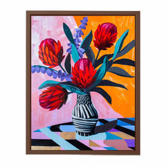 Waratah  Flower and Vase  Canvas Art Print