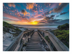 Walkway To Beach Canvas Painting Art Print