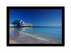 Blue Beach House  Jetty Canvas Art Print