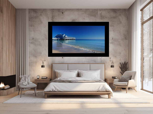 Blue Beach House  Jetty Canvas Art Print