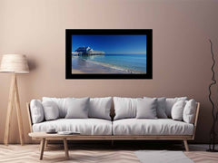 Blue Beach House  Jetty Canvas Art Print