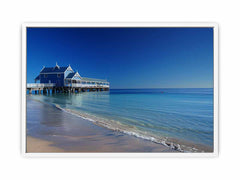 Blue Beach House  Jetty Canvas Art Print