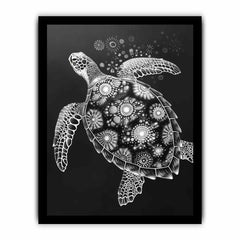 Turtle Black and white  Canvas Art Print