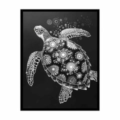 Turtle Black and white  Canvas Art Print