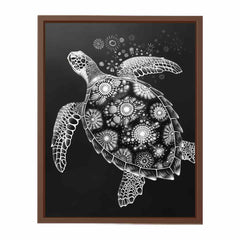 Turtle Black and white  Canvas Art Print