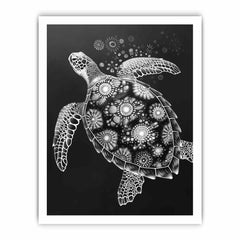 Turtle Black and white  Canvas Art Print