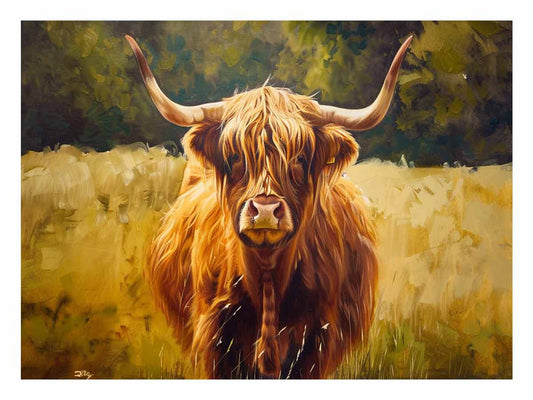Scottish Highland  Cow Canvas Painting
